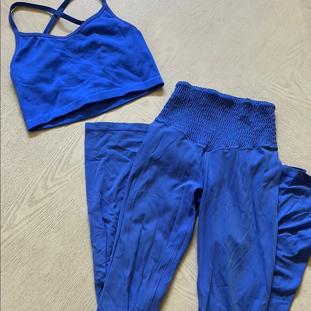 Aerie Blue Flare Leggings and Top Two-Piece Set